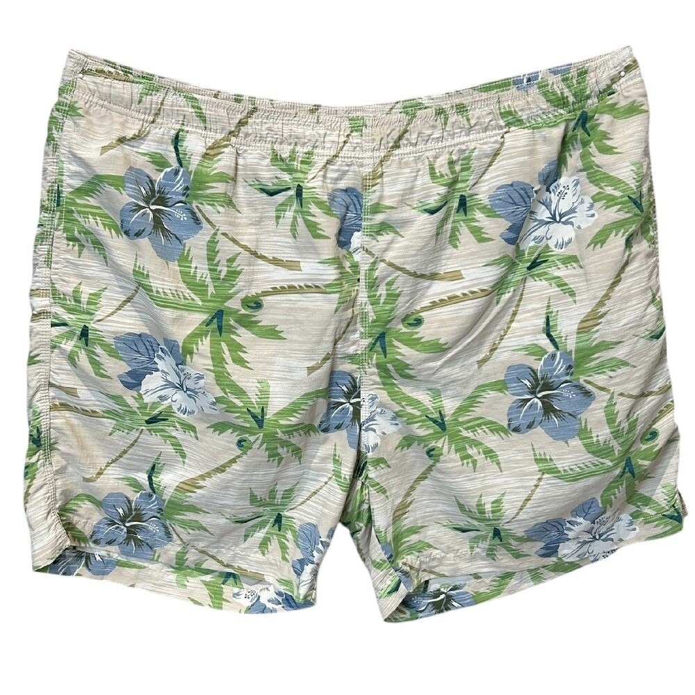 Tommy Bahama Palm Tree Floral Swim Trunks XL Hawaiian Resort Cruise Beach